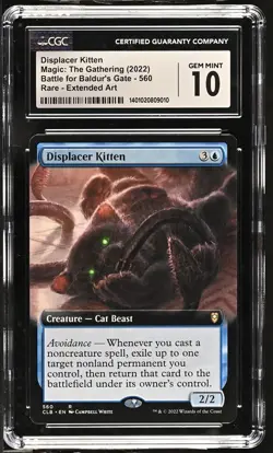 Magic The Gathering Battle for Baldurs Gate Extended Art Displacer Kitten CGC 10 - Image 1