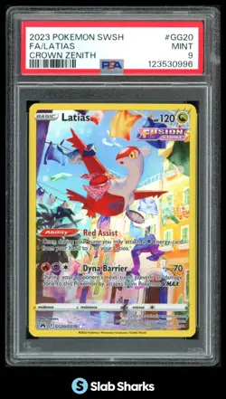 2023 POKEMON SWORD & SHIELD CROWN ZENITH LATIAS GALARIAN GALLERY PSA 9 - Image 1