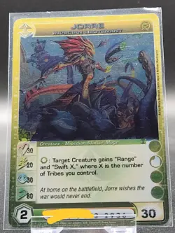 Chaotic Card : Jorre Mipedian Lieutenant Rare Creature Green ink Error Misprint - Image 1