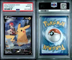 Pikachu v TG16/TG30 Swsh11: Lost Origin Trainer Gallery Holo Card PSA 10 - Image 3
