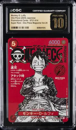 2025 ONE PIECE JAPANESE PROMO CARDS #ST21-014 MONKEY D. LUFFY CGC 10 PRISTINE - Image 1