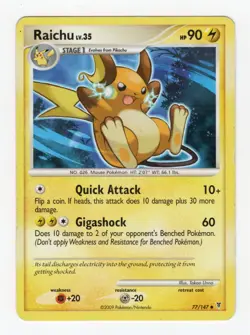 Pokemon Raichu 3 Card Lot (2010 #30/30, 2009 #77/147, 2008 #45/100) HP See Desc - Image 2