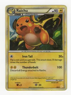Pokemon Raichu 3 Card Lot (2010 #30/30, 2009 #77/147, 2008 #45/100) HP See Desc - Image 4