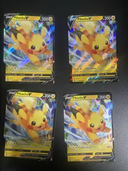 PIKACHU V SWSH285 PROMO CARDS NM Pokemon TCG Black Star Lot Of 4 #A - Image 1