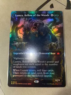 Lumra, Bellow of the Woods #0343 (Borderless) (Raised Foil) Bloomburrow Foil - Image 2