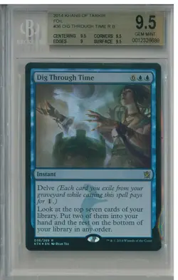 1998 MTG Magic the Gathering BGS 9.5 FOIL Dig Through Time Khans of Tarkir - Image 1