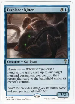 Displacer Kitten | White Border | NM | MTG | Rare | 0027 | MB2 - Image 1