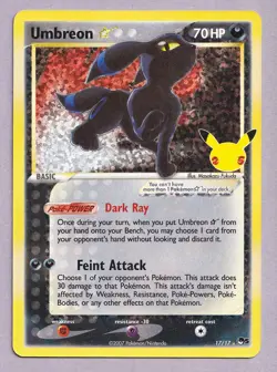 Pokemon Card - Umbreon 17/17 Gold Star Holo Celebrations Classic Collection - Image 1