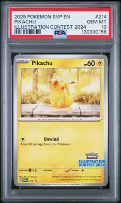 2025 POKEMON SVP EN-SV BLACK STAR PROMO ILLUSTRATION CONTEST 2024 PIKACHU PSA 10 - Image 1