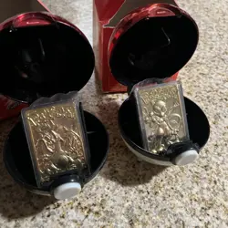 1999 Pokemon Burger King 24K Gold Plated Cards - Charizard & Mewtwo Poke Balls - Image 1
