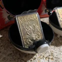 1999 Pokemon Burger King 24K Gold Plated Cards - Charizard & Mewtwo Poke Balls - Image 3