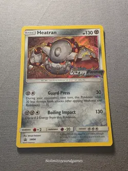 Pokemon Heatran SM96 Prerelease Promo Stamped Sun And Moon Ultra Prism - Image 1