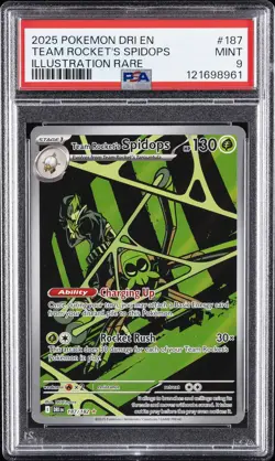 2025 POKEMON DRI EN-DESTINED RIVALS #187 TEAM ROCKET'S SPIDOPS PSA 9 - Image 1