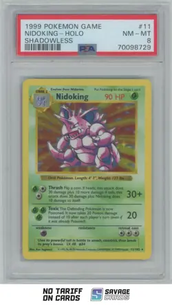 1999 Pokemon 1st Edition Shadowless Holo Nidoking PSA 8 #11/102 - Image 1