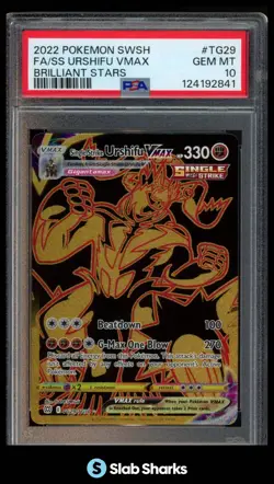 2022 POKEMON BRILLIANT STARS #TG29/TG30 SINGLE STRIKE URSHIFU VMAX FA PSA 10 - Image 1