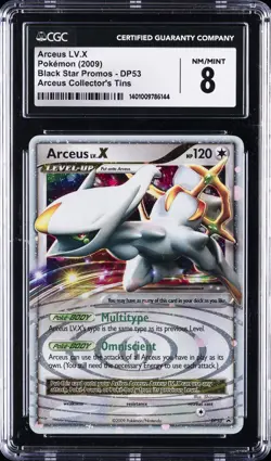 2009 POKEMON BLACK STAR PROMOS ARCEUS COLLECTOR'S TINS #DP53 ARCEUS LV.X CGC 8 - Image 1