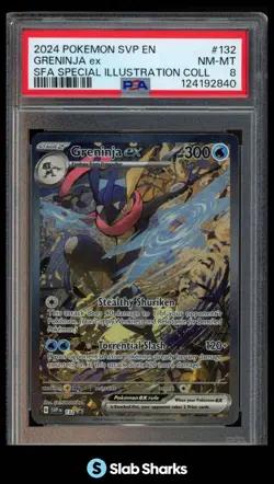 2024 POKEMON SVP EN BLACK STAR PROMO #132 GRENINJA EX SPECIAL ILLUSTRATION PSA 8 - Image 1