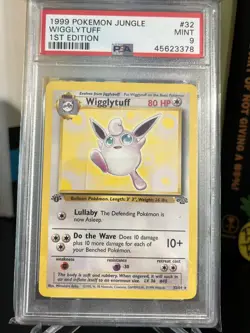 POKEMON 1999 1ST EDITION JUNGLE WIGGLYTUFF #32 NON HOLO PSA MINT 9 - Image 1
