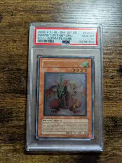 YUGIOH PSA 10 Harpie's Pet Baby Dragon EOJ-EN013 Ultimate Rare 1st Edition - Image 1