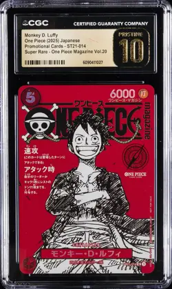 2025 ONE PIECE JAPANESE PROMO CARDS #ST21-014 MONKEY D. LUFFY CGC 10 PRISTINE - Image 1