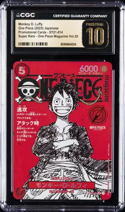 2025 ONE PIECE JAPANESE PROMO CARDS #ST21-014 MONKEY D. LUFFY CGC 10 PRISTINE - Image 1