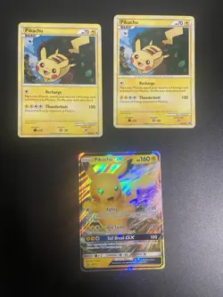 Pokemon Pikachu Cards Promo HGSS03 (2x) & Sm232 Lp/mp - Image 1