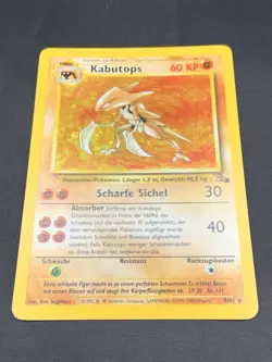 Kabutops 9/62 Fossil Holo Rare German Pokemon Card WOTC Lightly Played - Image 2
