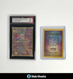 2000 POKEMON MOVIE PROMO DETAILS CARD & ANCIENT MEW ULTRA RARE KSA 9 MINT - Image 1