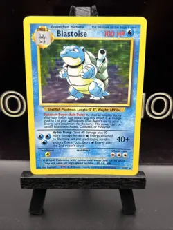 LP Condition Blastoise Holo Rare Base Set 2/102 Pokemon Card WOTC - Image 2