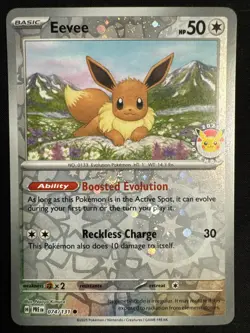 Eevee PRE Pokemon Day 074/131 Prismatic Holo Cosmos Stamped Promo English - Image 1