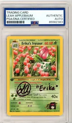 PSA Signed Leah Applebaum Pokemon Erika's Ivysaur 41/132 Gym Challenge Regular - Image 1