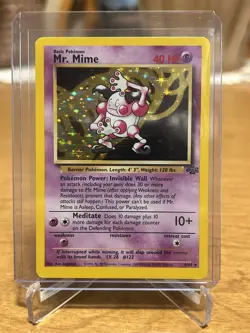 Pokemon TCG Mr. Mime Jungle 6/64 Holo Unlimited Holo Rare NM - Image 1