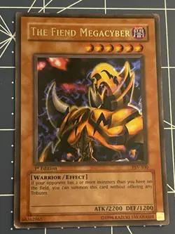 Yu-Gi-Oh Pharaoh's Servant the Fiend Megacyber PSV-100 Ultra Rare 1st Edition MP - Image 1