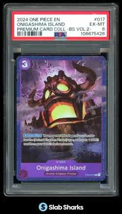 2024 ONE PIECE EN PREMIUM CARD COLLECTION BS VOL 2 ONIGASHIMA ISLAND PSA 6 - Image 1