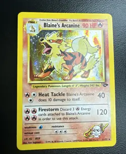Pokemon TCG Gym Challenge Blaine's Arcanine Holo Rare Card 1/132 NM - Image 1