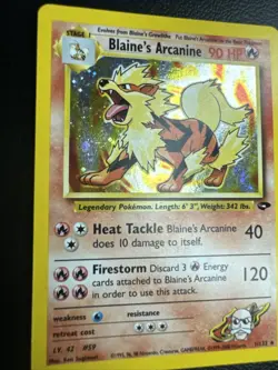 Pokemon TCG Gym Challenge Blaine's Arcanine Holo Rare Card 1/132 NM - Image 3