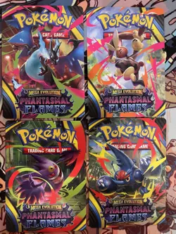 Set of 4 Pokemon Phantasmal Flames Trainer Tips Card Mega Charizard Gengar 🔥 - Image 1