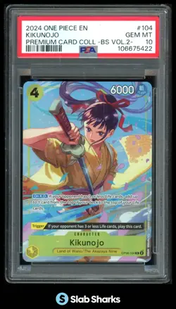 2024 ONE PIECE EN PREMIUM CARD COLLECTION BS VOL 2 KIKUNOJO #104 PSA 10 - Image 1