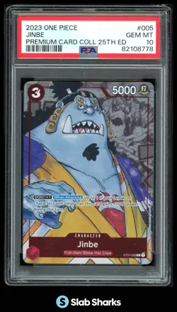 2023 ONE PIECE PREMIUM CARD COLLECTION 25TH EDITION JINBE PSA 10 - Image 1