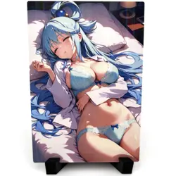 KonoSuba Aqua Sexy Lingerie Anime Waifu Girl Doujin Lewd Goddess Story Art Card - Image 1