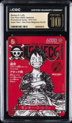 2025 ONE PIECE JAPANESE PROMO CARDS #ST21-014 MONKEY D. LUFFY CGC 10 PRISTINE - Image 1