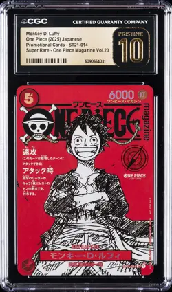 2025 ONE PIECE JAPANESE PROMO CARDS #ST21-014 MONKEY D. LUFFY CGC 10 PRISTINE - Image 1