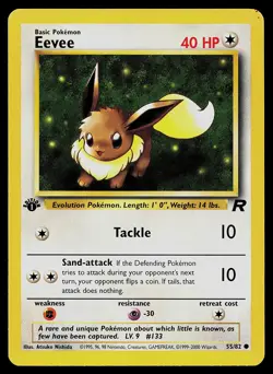 Pokemon Card - Eevee Team Rocket 55/82 Common 1st Edition - Image 1