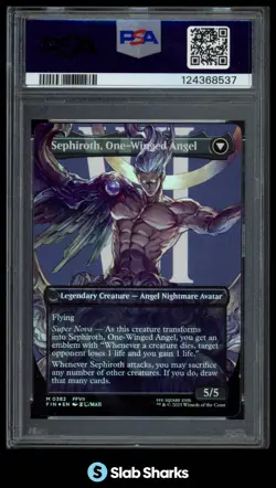 2025 MTG FINAL FANTASY EN SEPHIROTH CHARACTER BORDERLESS FOIL #0382 PSA 9 - Image 2