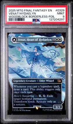 PSA 9 Venat Heart Of Hydaelyn (Borderless Foil) Final Fantasy 0329 FF14 MTG - Image 1