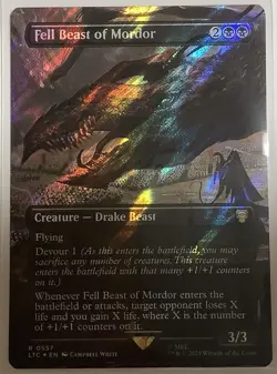 Fell Beast of Mordor - Borderless Surge Foil 557 - MTG Lord of the Rings - Image 1
