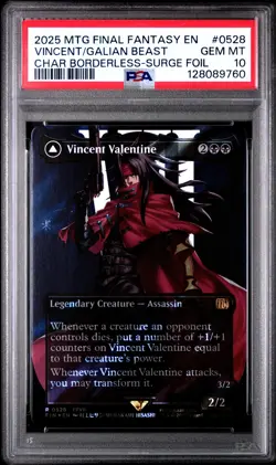 2025 MTG FINAL FANTASY SURGE FOIL #0528 GALIAN BEAST/VINCENT VALENTINE PSA 10 - Image 1