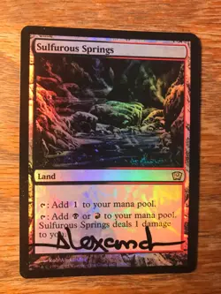 Magic the Gathering MTG foil Sulfurous Springs 9th Edition signed by Artist NM - Image 2