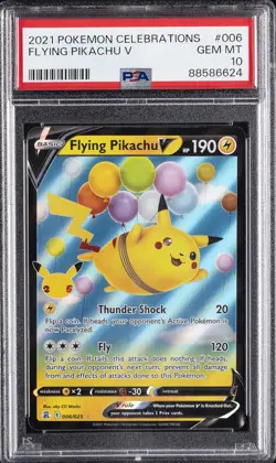 2021 POKEMON CELEBRATIONS #006 FLYING PIKACHU V PSA 10 - Image 1