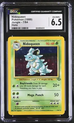 Pokemon TCG Nidoqueen Jungle 7/64 Holo Unlimited- Fresh Grade - CGC 6.5 EX/NM+ - Image 1